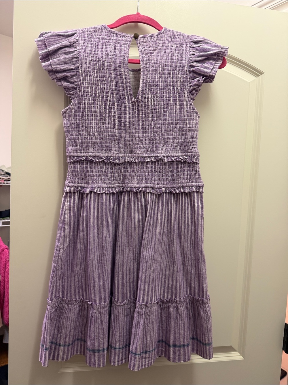 SAYLOR Lavender Smocked Ruffle Sleeve Dress - Picture 3 of 3